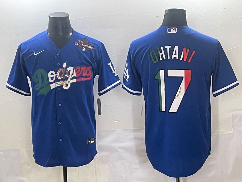 Men 2025 Los Angeles Dodgers #17 Ohtani Blue Nike MLB Jersey style 7159->los angeles dodgers->MLB Jersey